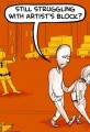 Struggling with Artist's Block Cartoon