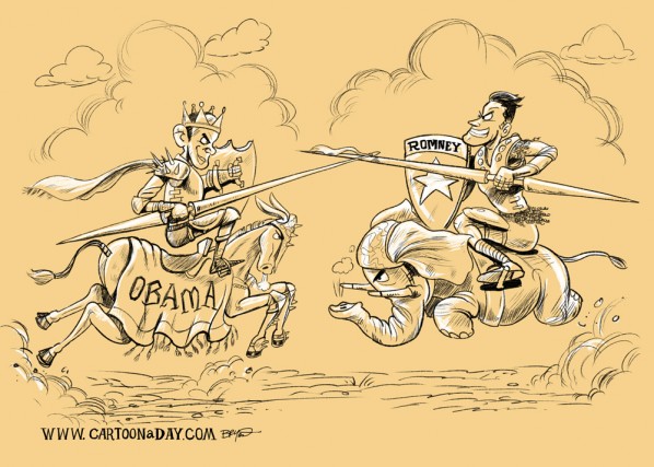 obama-romney-debate-jousting-cartoon