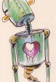 Sad Robot Without a Heart Cartoon