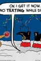 Santa Texting While Driving Cartoon