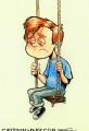 Sad Little Boy on a Swing
