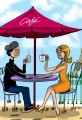 Romantic Couple in Cafe In Paris