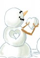 Snowman Love Cartoon Valentine's Day