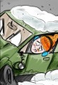 Extreme Weather Driving Cartoon
