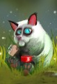 Morning Coffee Doodle Cat Digital Painting