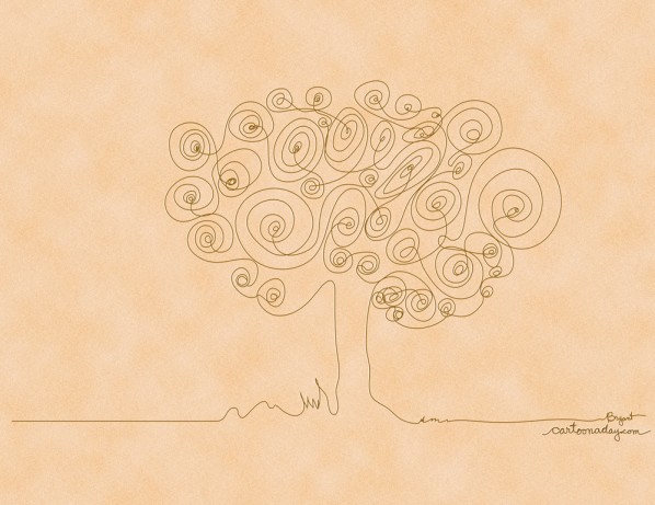 continuous-line-drawing-tree