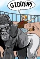 Boy Rides Gorilla at Zoo 