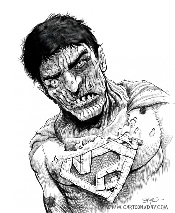 bizzarro-superman-cartoon-lineart