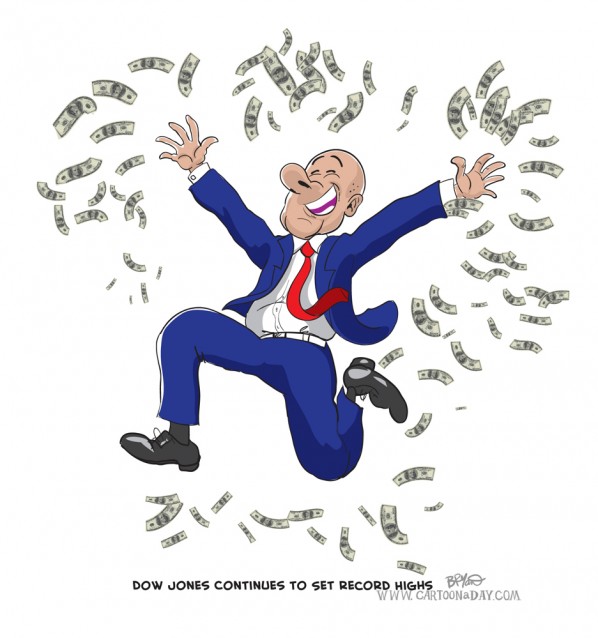 Dow Jones Record Highs ❤ Cartoon « Cartoon A Day