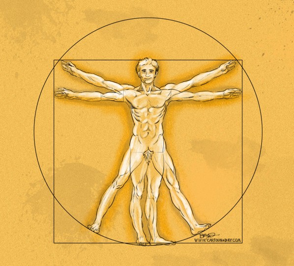 The Vitruvian Man Updated Cartoon