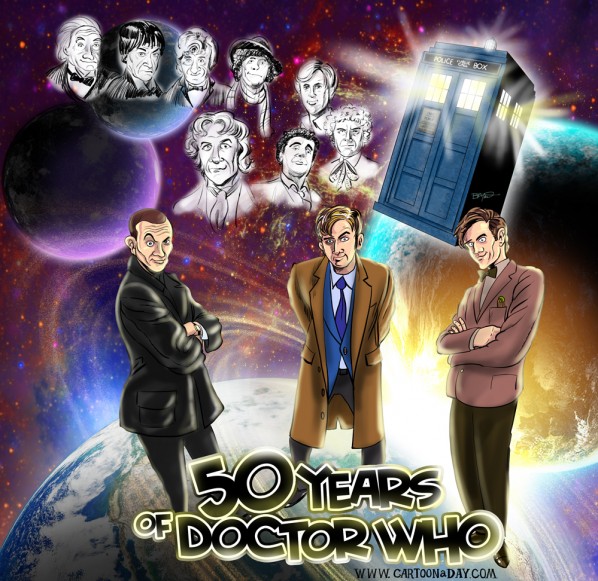 50 Years of Doctor Who Caricature