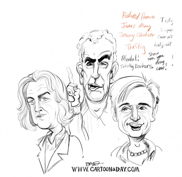 top gear uk-caricature-sketch