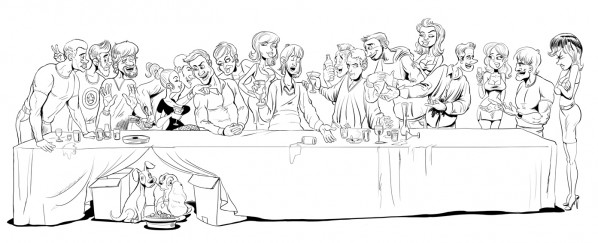 last-supper-cartoon-ink