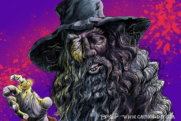 Lord of the Rings Gandalf Zombie Caricature