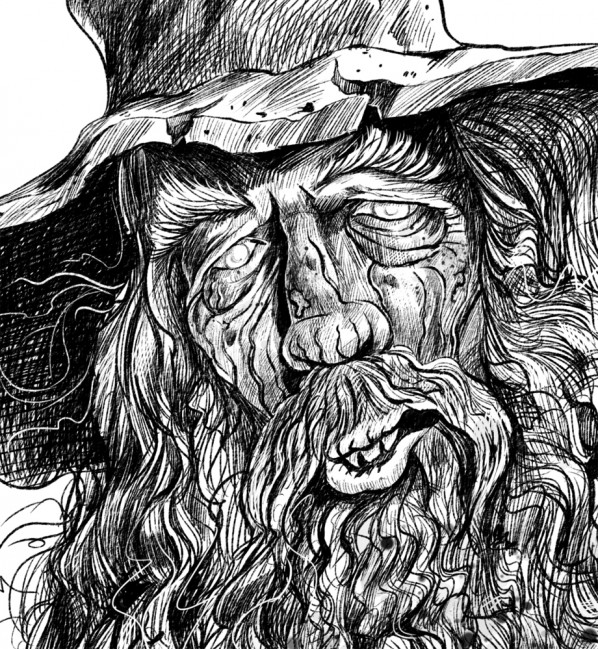 Lord of the Rings Gandalf Zombie Caricature