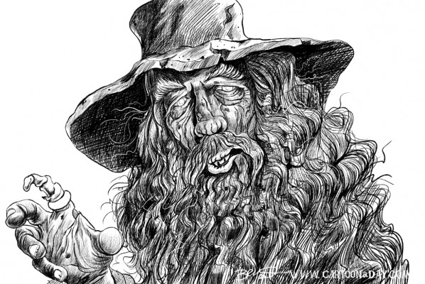 Lord of the Rings Gandalf Zombie Caricature