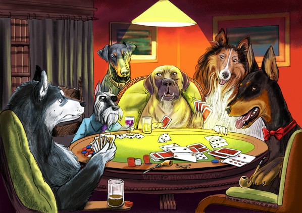 Dogs Playing Poker Updated Illustration