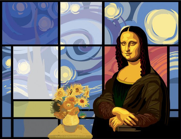 Vector Masterpieces Mona Lisa Cartoon