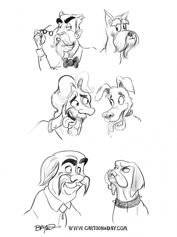 Dog vs Man Sketches ❤ Cartoon « Cartoon A Day