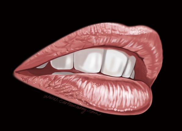 Sexy Lips illustrated on Black