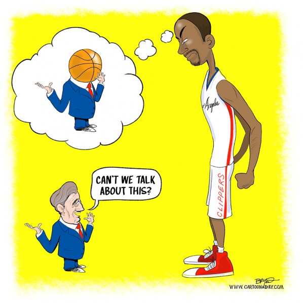 L.A. Clippers Owner Donal Sterling in Trouble Cartoon