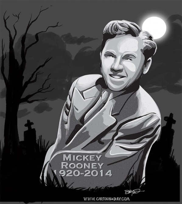 Mickey Rooney Dies Gravestone Illustration