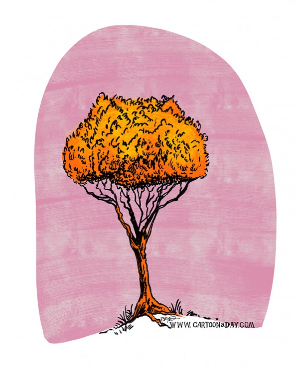 bush-tree-variation-ink-pink