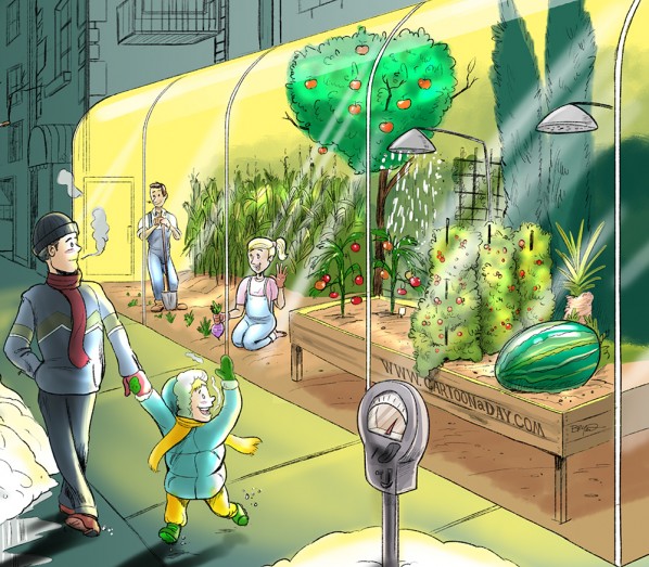 Urban Farming Cartoon Cartoon