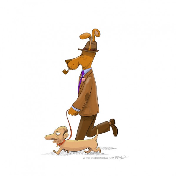 Reverse Anthropomorphism – Dog Walking Dog ❤ Cartoon « Cartoon A Day