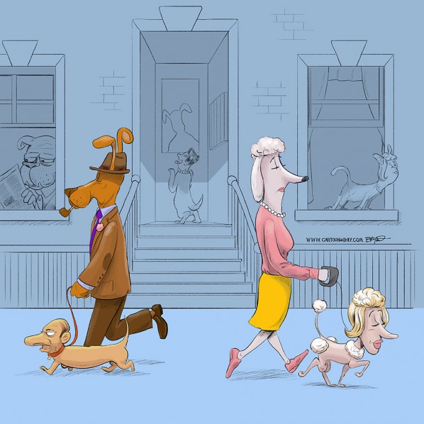 Reverse Anthropomorphism – Dog Walkers ❤ Cartoon « Cartoon A Day