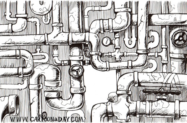 Cartoonaday-pipes-blackandwhite