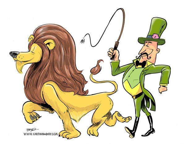 Circus Lion Tamer and Lion ❤ Cartoon « Cartoon A Day