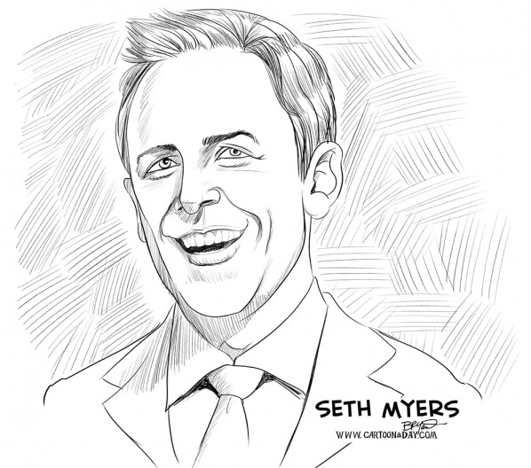 seth-myers-cartoon-caricature