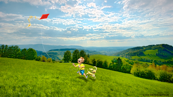 boy-flying-kite-cartoon-598