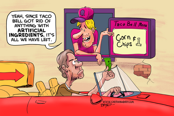 Taco Bell to Banish Artificial Ingredients ❤ Cartoon « Cartoon A Day Taco Bell to Banish Artificial Ingredients ❤ Cartoon « Cartoon A Day