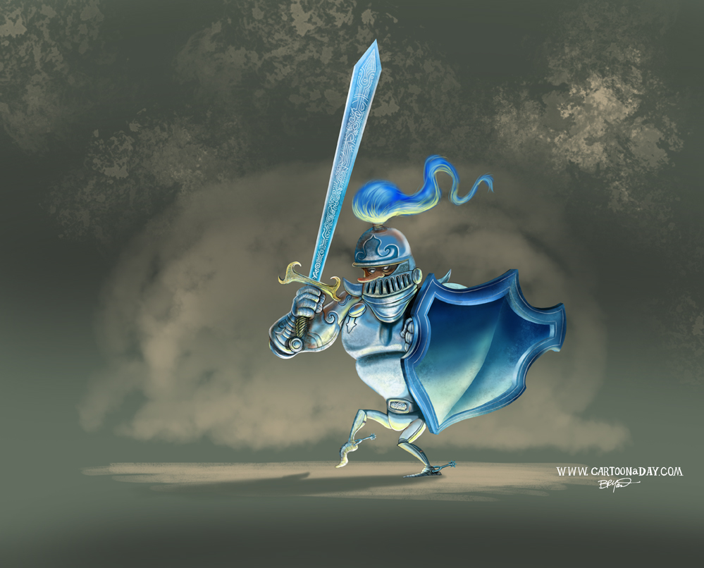 knight-and-dragon-cartoon-painting-single