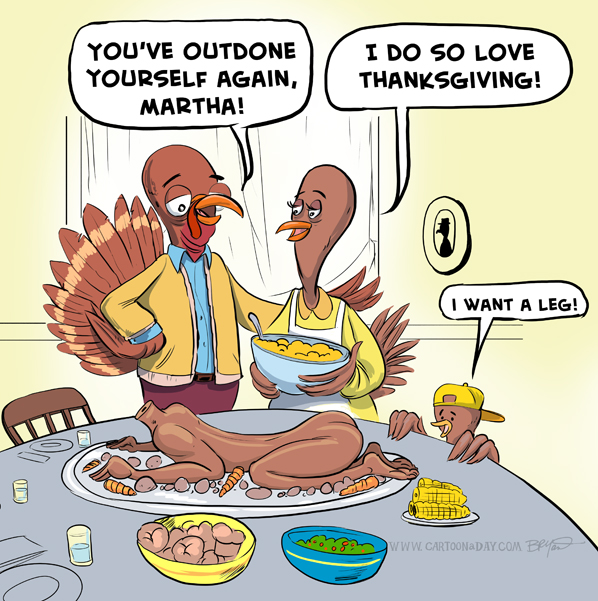 Thanksgiving Turkey Dinner Cartoon ❤ Cartoon « Cartoon A Day