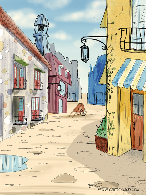 european-stree-scene-sketch-598