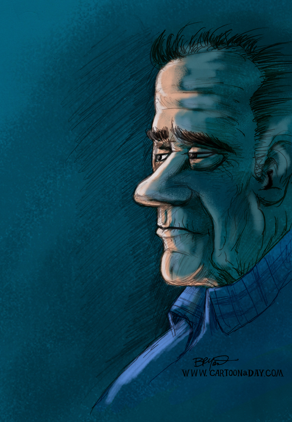 Old man Face Sketch Cartoon