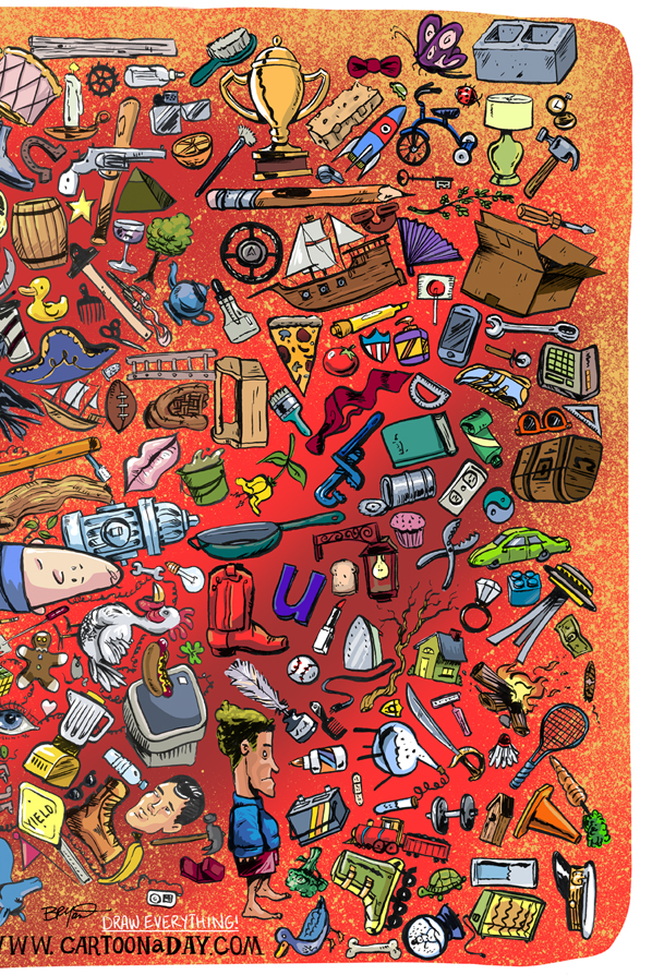 Giant cartoon Collage Everyday objects ❤ Cartoon « Cartoon A Day