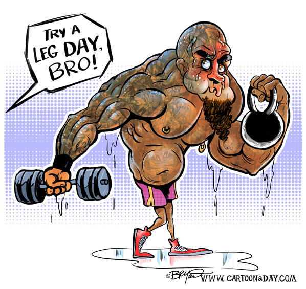 Gym Rat Muscle Man Tattoo ❤ Cartoon « Cartoon A Day
