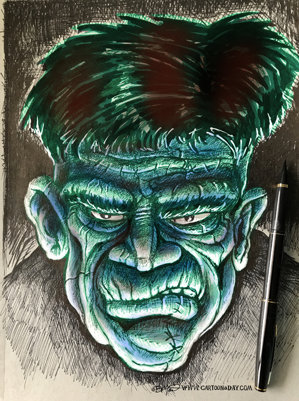 Frankenstein Monster Sketchbook Cartoon