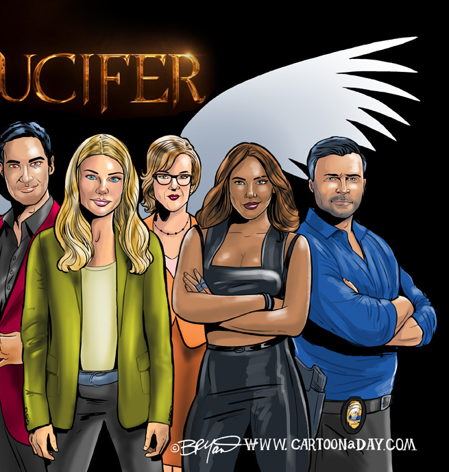 Lucifer-cast-caricature-right