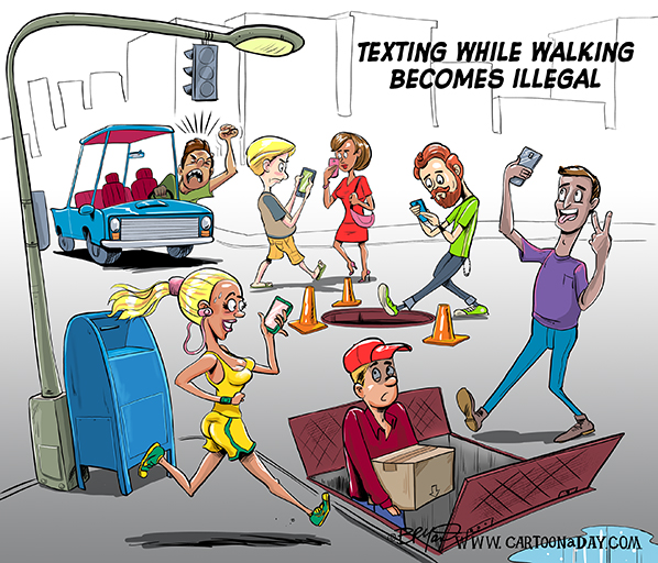 texting-and-walking-illegal-cartoon-598