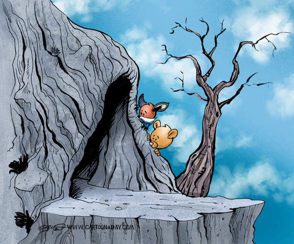 Fox and Bear in the Cave ❤ Cartoon « Cartoon A Day