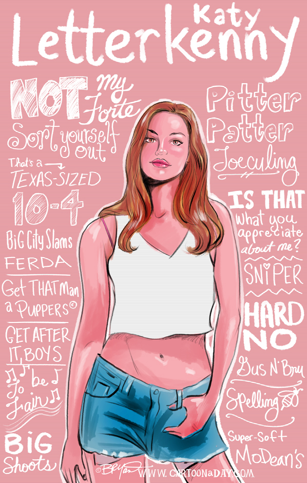 Letterkenny Katy Caricature Cartoon
