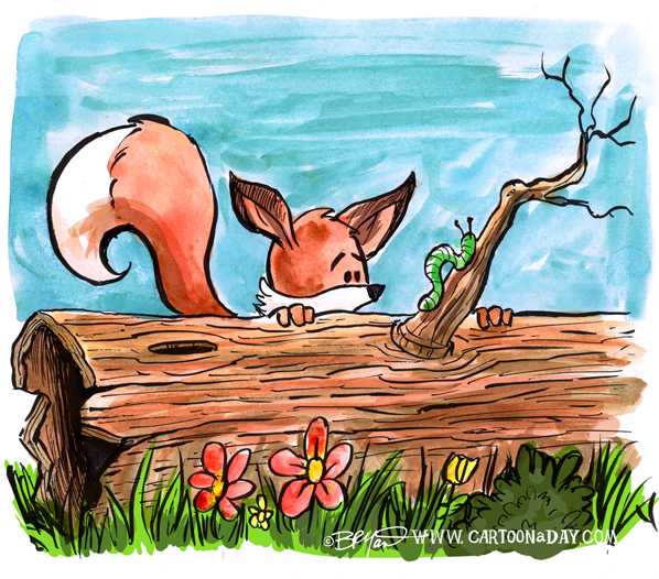 fox-caterpillar-watercolor-cartoon-598