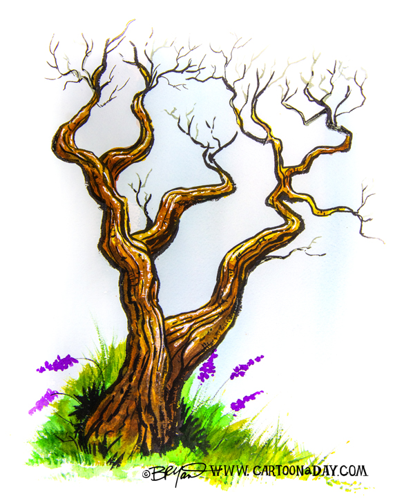 twiggy-tree-ochre-watercolor-598