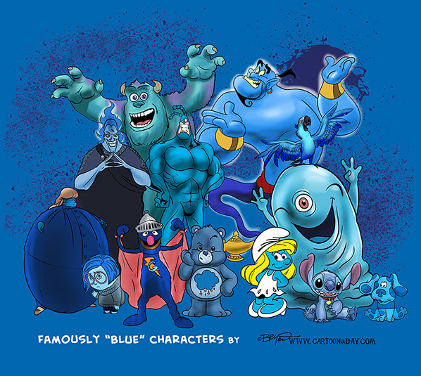 Blue discount cartoon characters