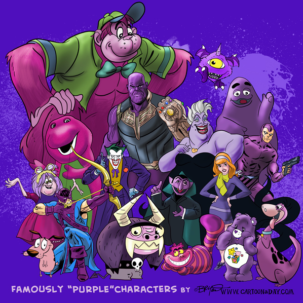 Famously Purple Characters ❤ Cartoon « Cartoon A Day